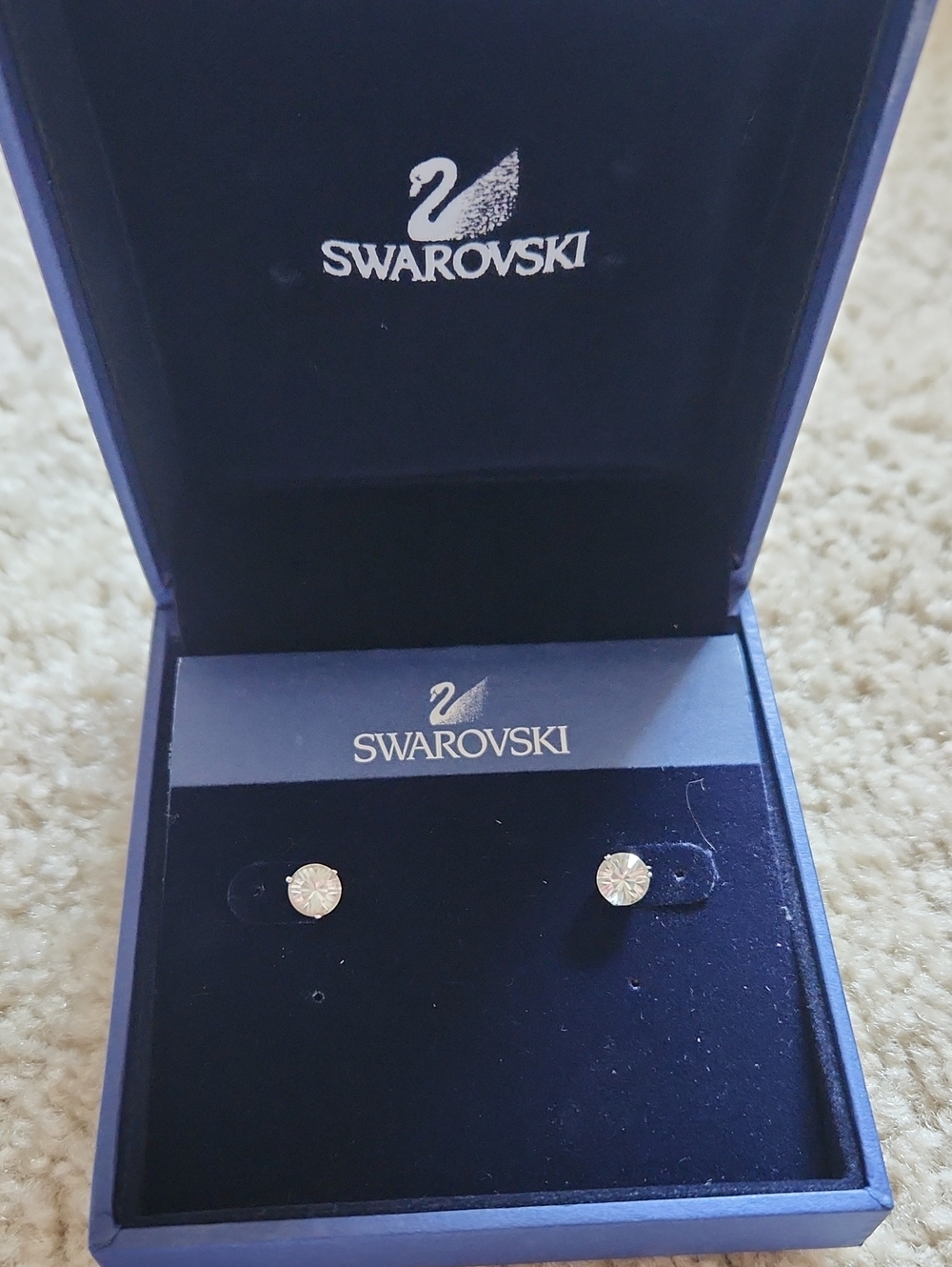 Swarovski Clear Crystal Round Stud Earrings